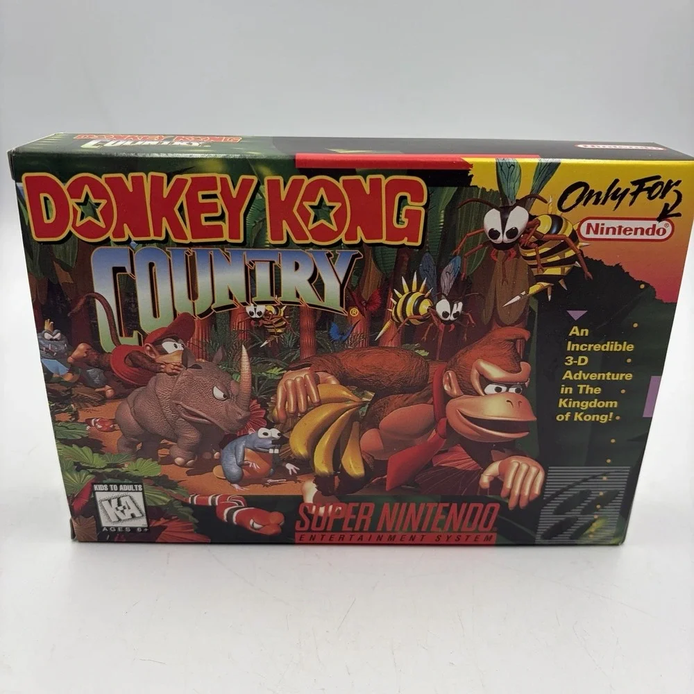 Donkey Kong Country Super Nintendo SNES 1994 Complete CIB Manual Inserts
